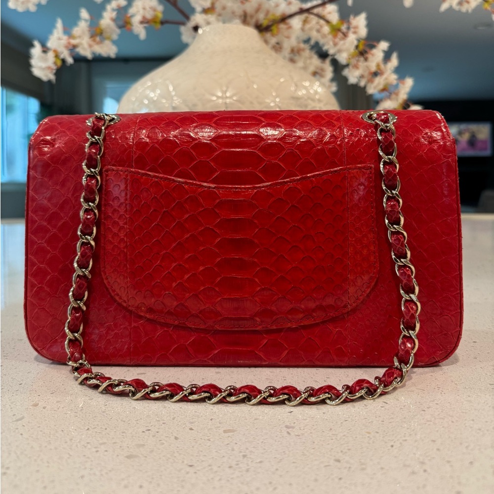 Chanel Medium classic Double Flap Python - Picture 4 of 11